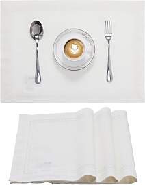 JEMIDI 4er Set Tischset mit Hohlsaum - 4 Tischsets 