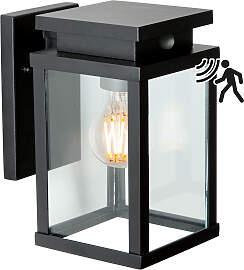 Jersey Wandleuchte Bewegungssensor Schwarz mit LED
