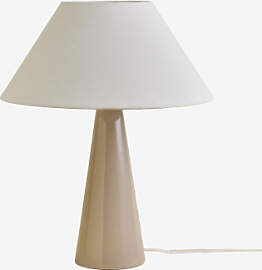 Jevora 60cm Tischlampe Aus Keramik Und Leinen