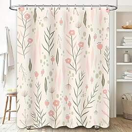 JGGXHM Elegante Duschvorhänge mit floralem Muster 