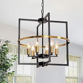 JHLBYL Schwarz Gold Lampe Wohnzimmer Hängeleuchte 
