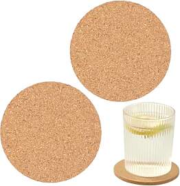 JIADEXIN 2 StückKorkuntersetzer Rund 10 cm - Glas 