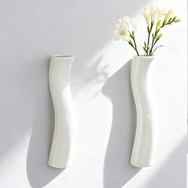 JIDOFUE Keramische Wandvase für Pflanzen, Weiße