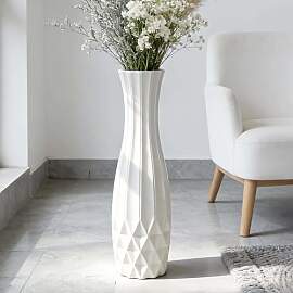 JIDOFUE Weiße Keramik Tall Vase 28 Inches/71 cm
