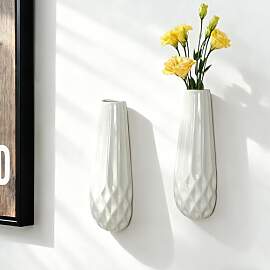 JIDOFUE Weiße Wandvase für Blumen, Moderne