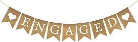 jijAcraft Engaged Jute Girlande: 3m Leinen Engaged 