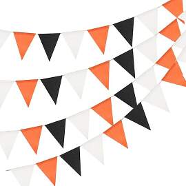 jijAcraft Orange Schwarz Wimpelkette Outdoor: 12M