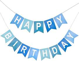 jijAcraft Vorgefädelt Happy Birthday Girlande: 16 