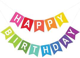jijAcraft Vorgefädelt Happy Birthday Girlande: 16 