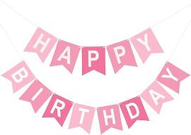 jijAcraft Vorgefädelt Happy Birthday Girlande: 16 