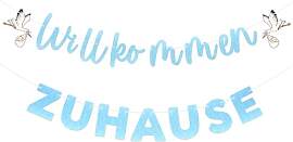 jijAcraft Willkommen Zuhause Girlande Baby Jungen: 