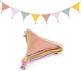 jijAcraft Wimpelkette Kinderzimmer mit Quasten