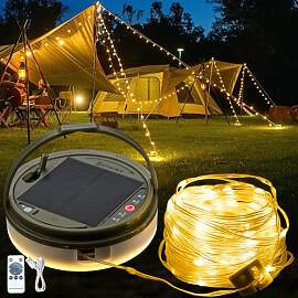 Jimacro Camping-Lichterkette, 12 m, 120 LEDs,