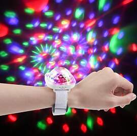 Jindaaudio LED-Discokugel-Armbanduhr, mehrfarbig,