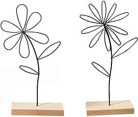 JINGTOPS 24cm Metall Dekoaufsteller Blume,
