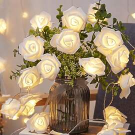 Jinlaili 20 LED Schmuck Rosen Lichterkette, 3