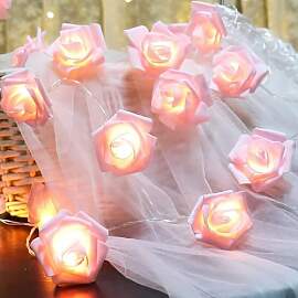 Jinlaili 20 LED Schmuck Rosen Lichterkette, 3