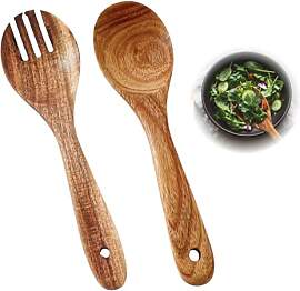 JinRuiCPeng 2-teiliges Salatbesteck Holz Löffel