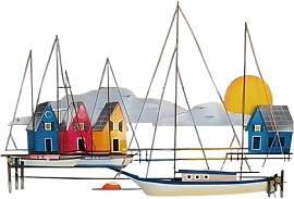 JISADER Metall Segelboot Decor,