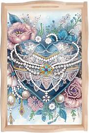 JISHSHAY Diamond Painting Serviertablett Herz