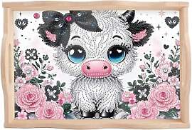 JISHSHAY Diamond Painting Serviertablett Rind