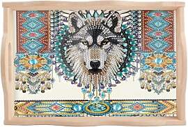 JISHSHAY Diamond Painting Serviertablett Wolf