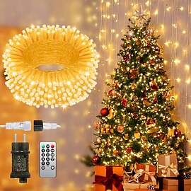 JIXXULVU Lichterkette Außen 38M 380 LED,Warmweiß 