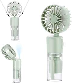 JIZZU Tragbarer Handventilator mit Wassernebel,