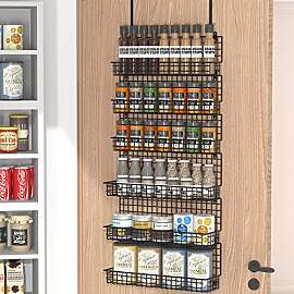 JKsmart 6-stöckiges Gewürzregal mit Türhaken,