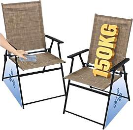 JMGJOY Klappstühle 2er Set Gartenstuhl Hochlehner 
