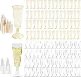 JMIATRY 100 Stück Sektgläser Plastik 160 ML