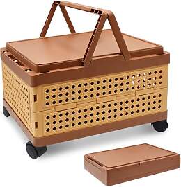 JNUYISW Klappbox mit Deckel, 28L Tragbar