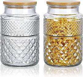 Joeyan 2L Biscotti Glas Keksdose mit Deckel - 2er