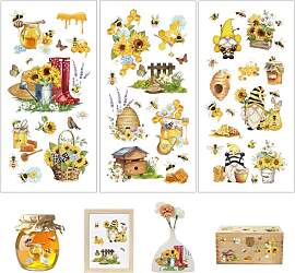 Joeyan 3 Stück Rub on Sticker Blumen,