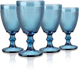 Joeyan 300ml Blau Vintage Weingläser mit