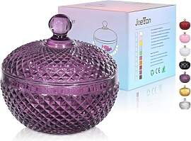 Joeyan 350ml Zuckerdose Lila,Bonboniere Glas mit