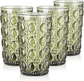 Joeyan 400ml Trinkgläser Set Bunt, Grüne