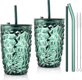 Joeyan 430 ml Grün Trinkbecher mit Deckel und