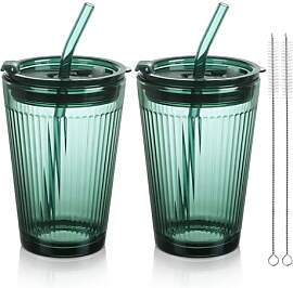 Joeyan 450ml Grün Trinkbecher mit Deckel und