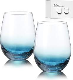 Joeyan 560ml Blau Weingläser ohne Stiel, Elegante 