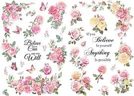 Joeyan Floral Möbel Aufkleber,Rose