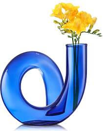 Joeyan Handgefertigte Kleine Deko Vase,12CM Blau