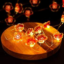 JOFONY LED Lichterkette Blumen,Rosa LED