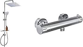 JOHO VC-3030-ABLAGE CP Duschset Regendusche, Chrom 