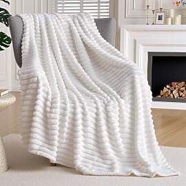 Joiedomi Weiße Kuscheldecke für Sofa, 127 *