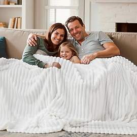 Joiedomi Weiße Queen Kuscheldecke für Bett, 228
