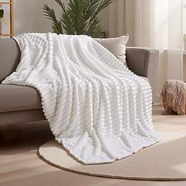 Joiedomi Weiße Twin Kuscheldecke für Bett &