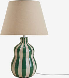 Jolira Tischlampe ↑40 Cm Aus Keramik Und Leinen