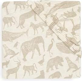 Jollein Spannbettlaken Jersey - Animals, Nougat -