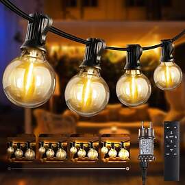 Joomer LED Lichterkette Außen Strom 20M mit 27+1